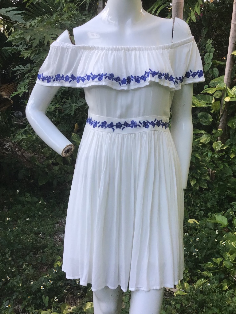 Vintage Jetset Cotton Dress With Embroidery